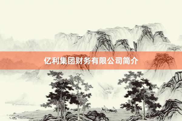 亿利集团财务有限公司简介